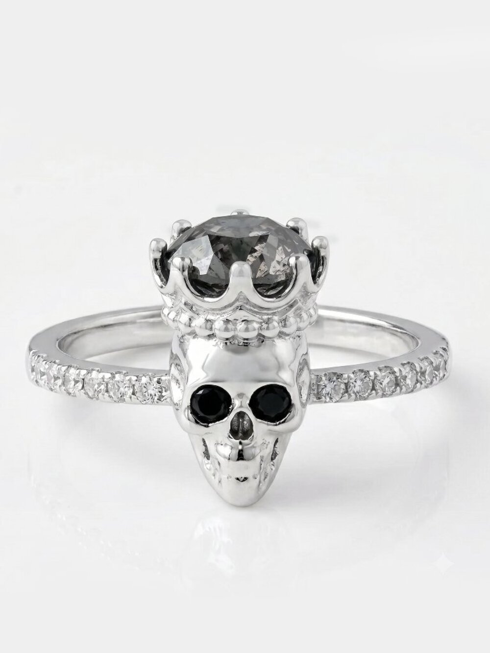Skull crown ring with Swarovski Crystals Charmed Aroma Skull Collection